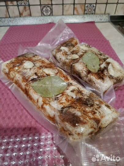 Сало свиное, соленое. В вакууме
