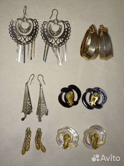 Винтажные серьги и клипсы (бижутерия)