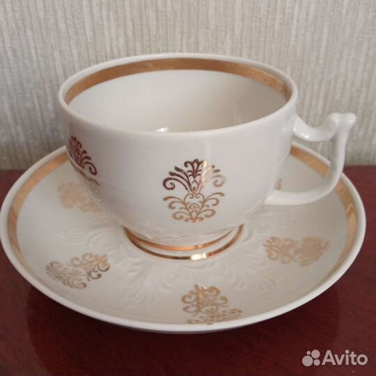 Чайная пара, чашки, блюдце фарфор СССР Вербилки