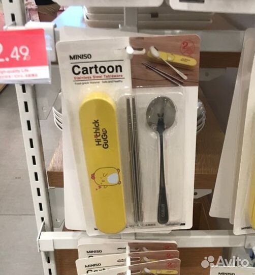 Столовый набор ложка, палочки Miniso Hi chick GuGu