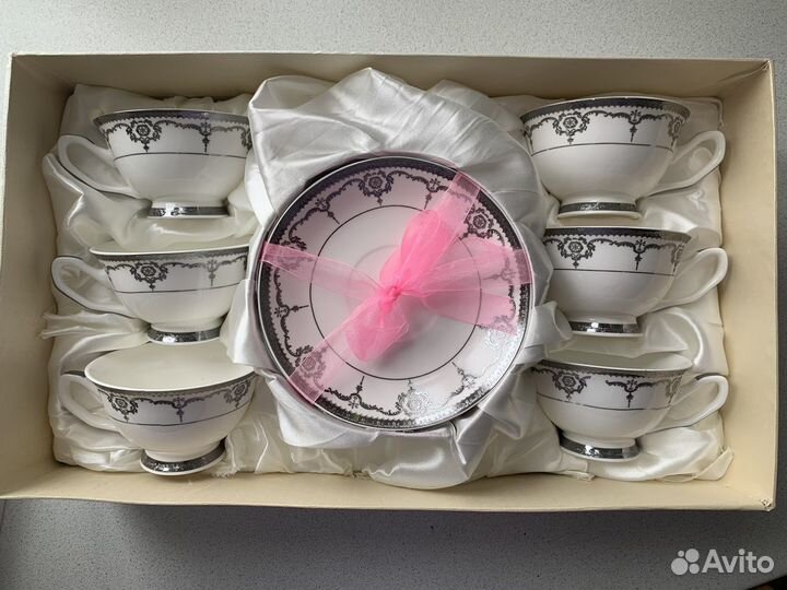 Чайный набор фарфор, 6 персон, новый