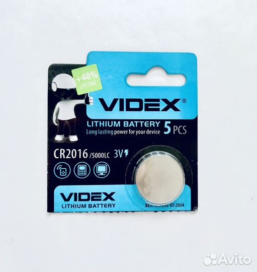 Батарейка CR2016 videx 3V литиевая