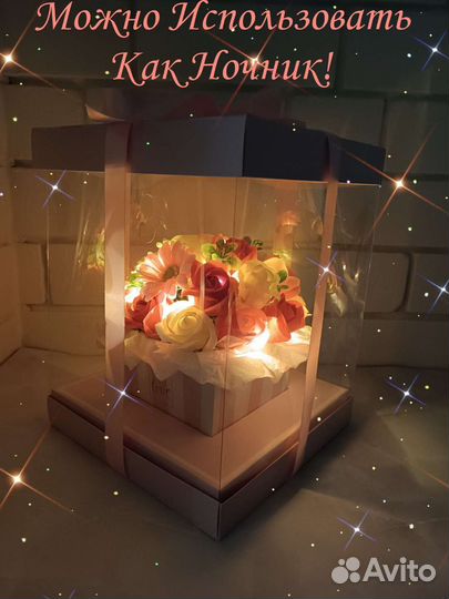 Букет Ночник из Мыльных Роз