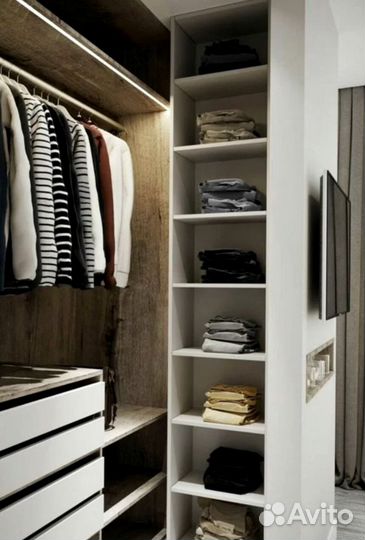 Гардеробная на заказ лофт