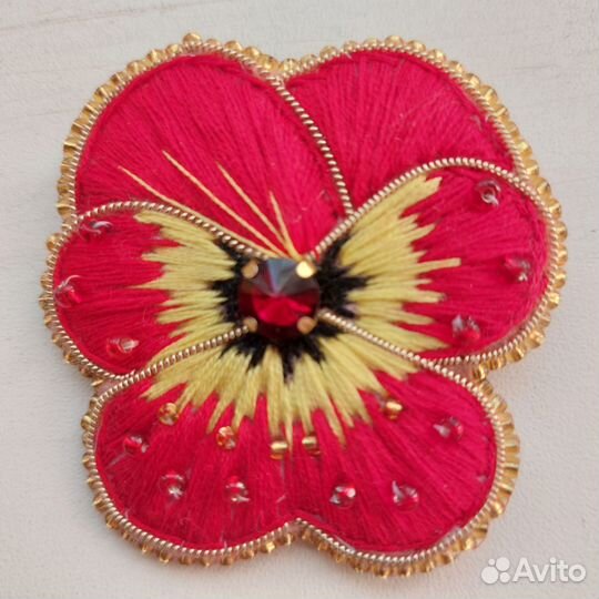 Броши анютины глазки. Ручная работа