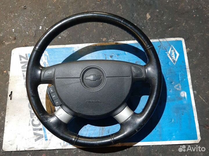 Руль кожаный Шевроле Лачетти с подушкой безопаснос