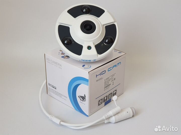 Камера IP 5 Мп PoE со звуком панорамная