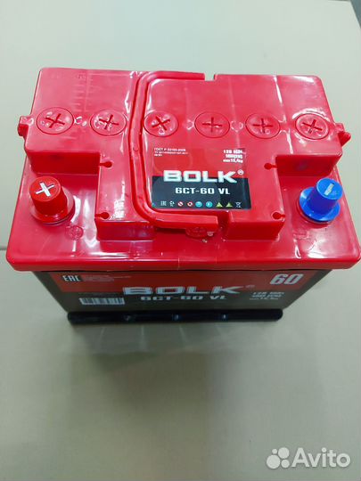 Аккумулятор автомобильный bolk 6-CT-60 VL б/у