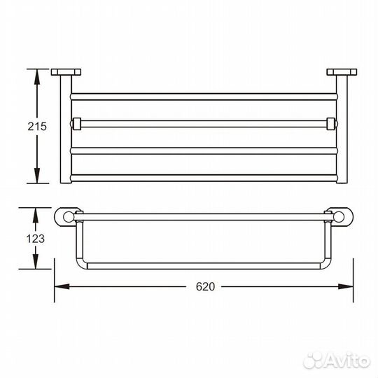 Полотенцедержатель с полкой Vieir V5119-G графит