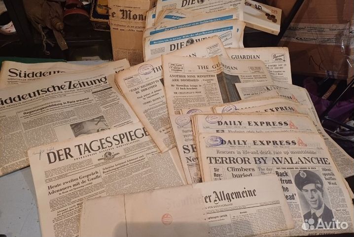 Газеты винтаж старая европа 60егоды