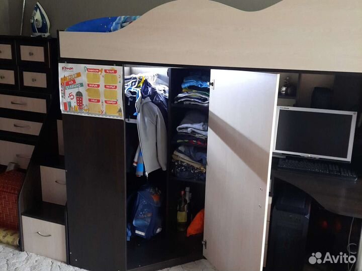 Детская кровать чердак с рабочей зоной