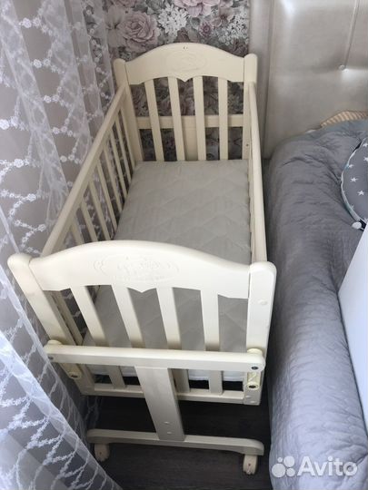 Миниатюрная кроватка (колыбель) с матрасом