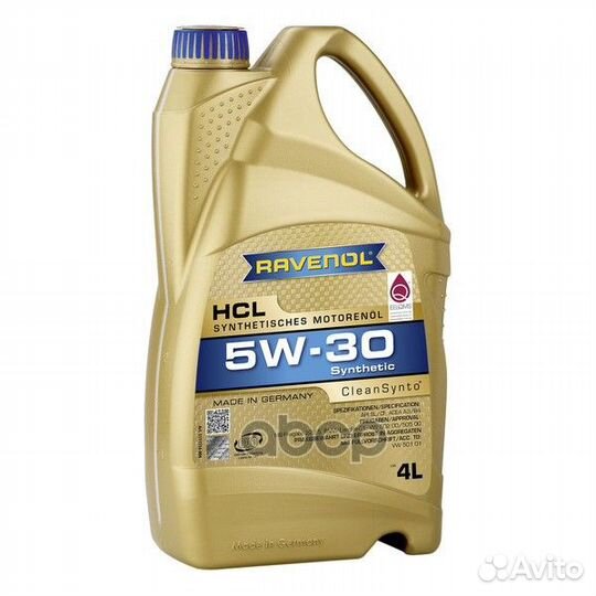 Моторное масло ravenol HCL SAE 5W-30 (4л) new