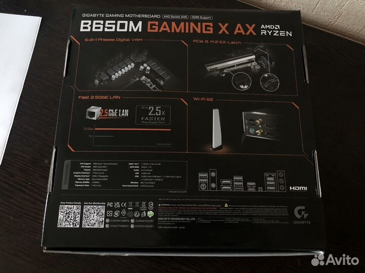 Материнская плата gigabyte B650M gaming X AX новая