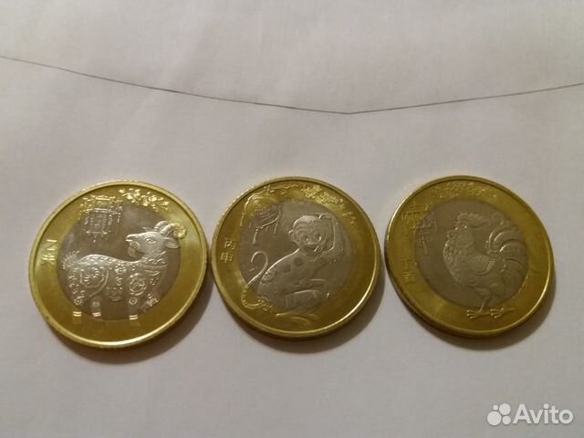 10 юань Китай - Обезьяна, Петух