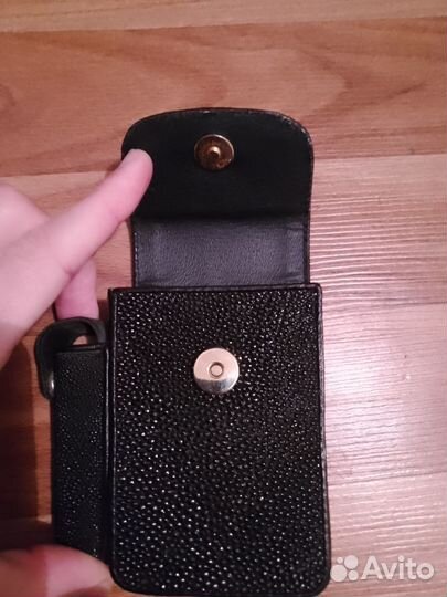 Кожаный чехол на ремень из кожи ската для сигарет