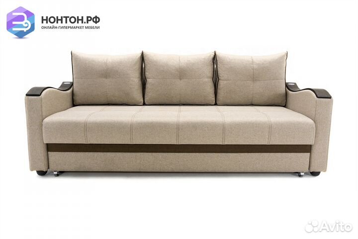 Диван еврокнижка Волна светло-коричневый