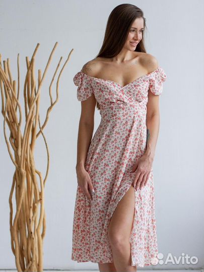 Платье женское летнее с разрезом