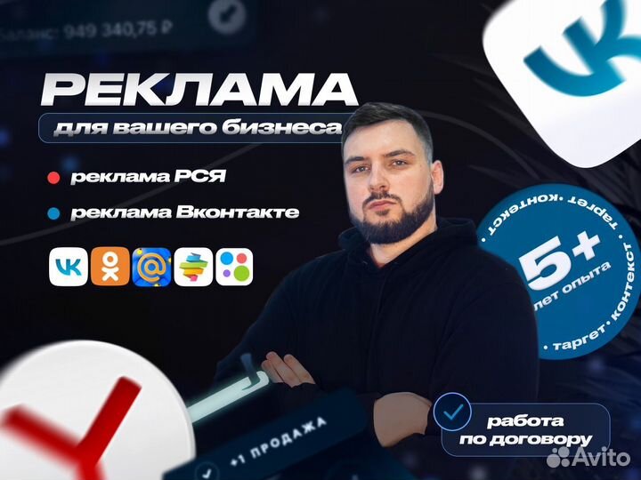 Таргетолог, реклама в Яндекс, vk, авито, рся