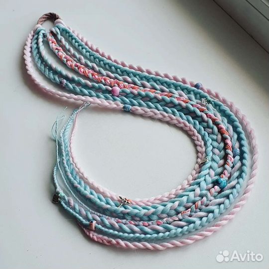 Афрорезинки. Резинка с косами