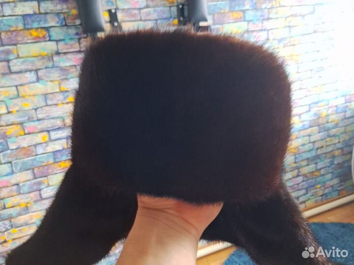 Норковая шапка мужская ушанка