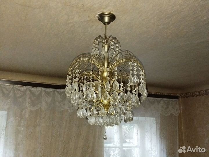Хрустальная люстра СССР винтажная