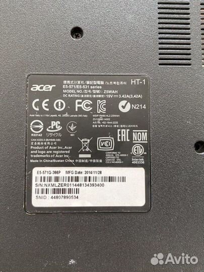 Ноутбук aser Z5WAH