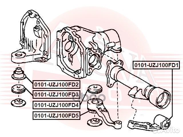 Сайлентблок подушки дифференциала 0101UZJ100FD1