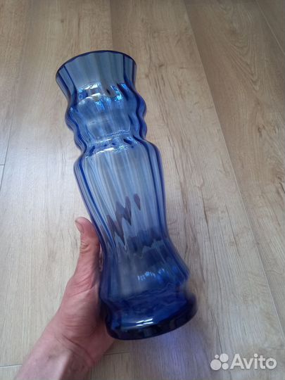 Ваза синее стекло СССР (отл. сост.)