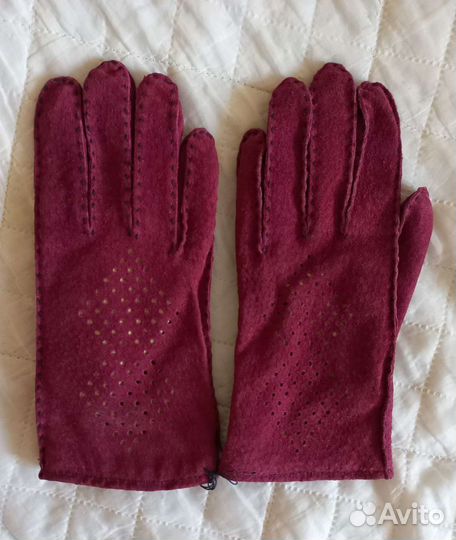 Перчатки женские замшевые винтажные (1991 г.)
