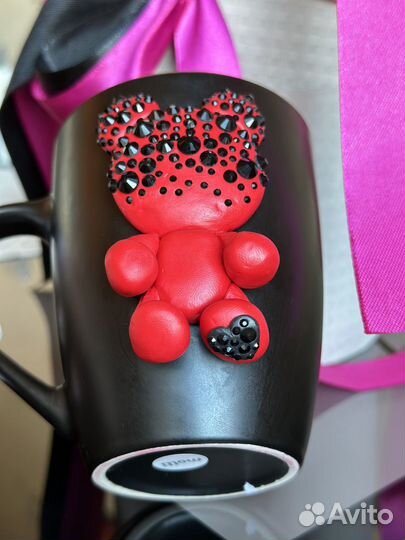 Кружка с декором из полимерной глины