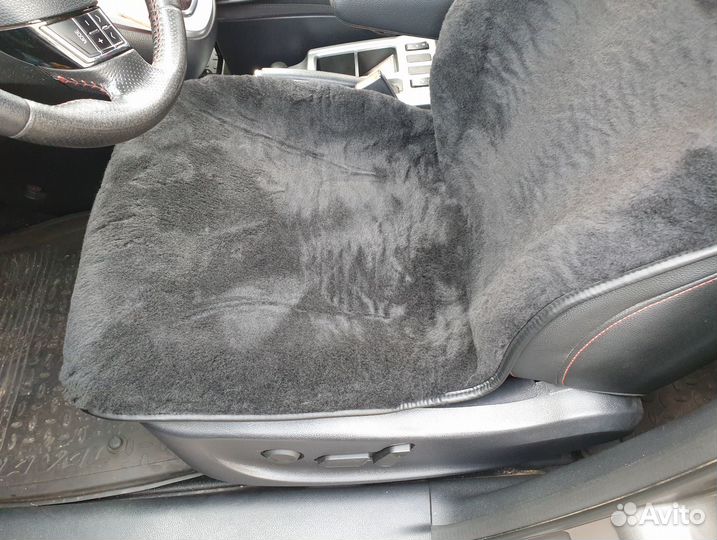 Накидки на сиденье овечья шерсть 2 шт чёрные