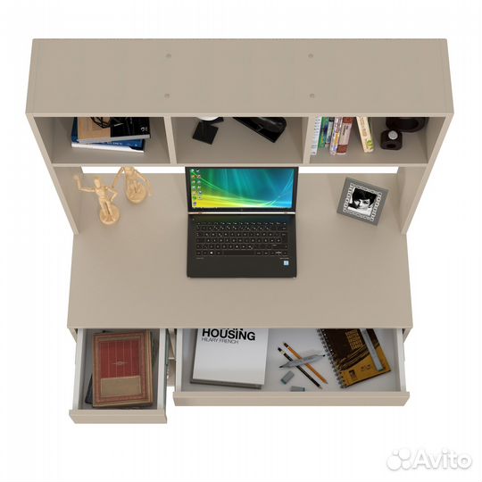 Стол компьютерный Mobi Комфорт 12.77F цвет сатин, 100х49,8х147 см, ун.сб