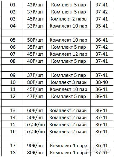 Носки женские в упаковках