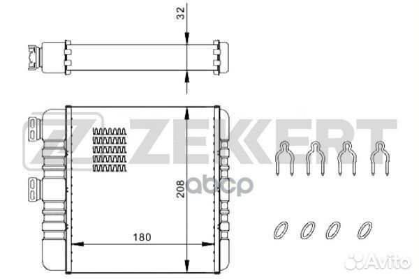 Радиатор отоп. Opel Astra G 98- Zafira A B 99