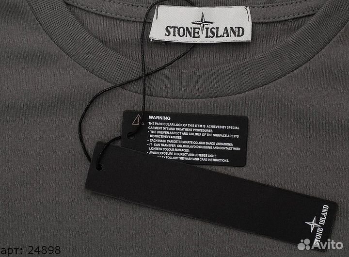 Stone island футболка pocket m5 серая