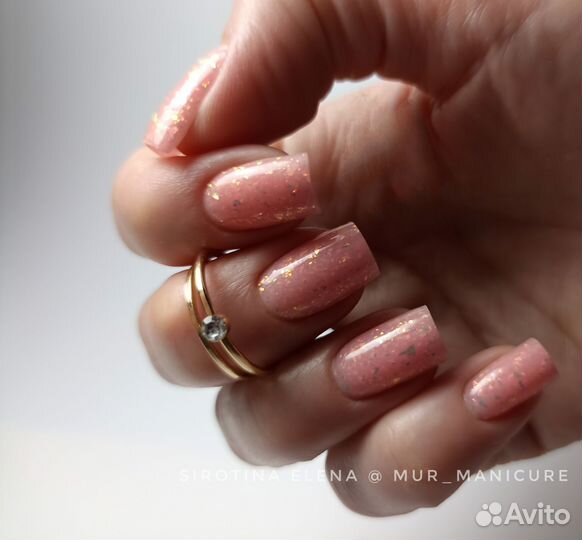 Маникюр с покрытием гель-лаком, укрепление