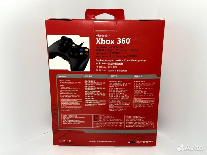 Xbox 360 геймпад проводной (черный)