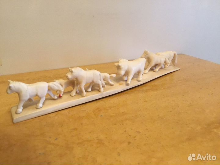 Статуэтка « Табун Лошадей» Кость Мамонт СССР
