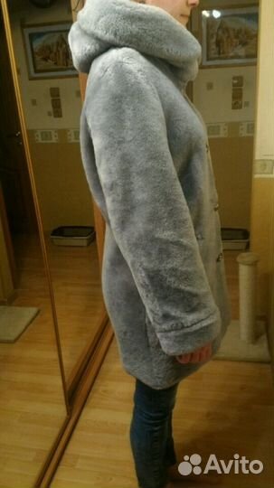 Мутоновая шуба, размер М(46), рост 170, торг умест