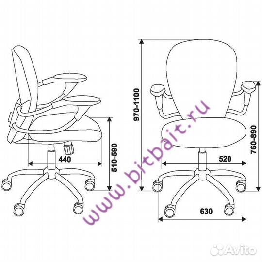 Кресло компьютерное офисное широкое