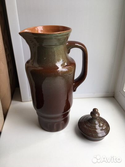 Керамические чайник, кувшин, горшочки СССР