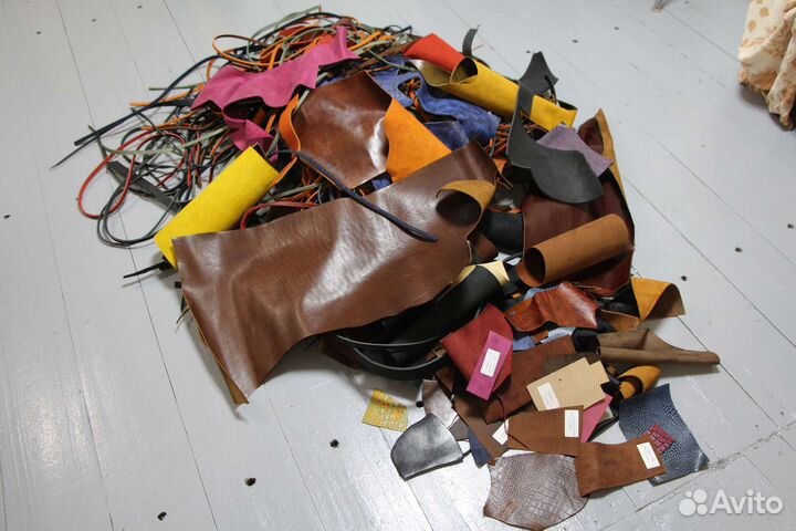 Обрезки натуральной кожи крс