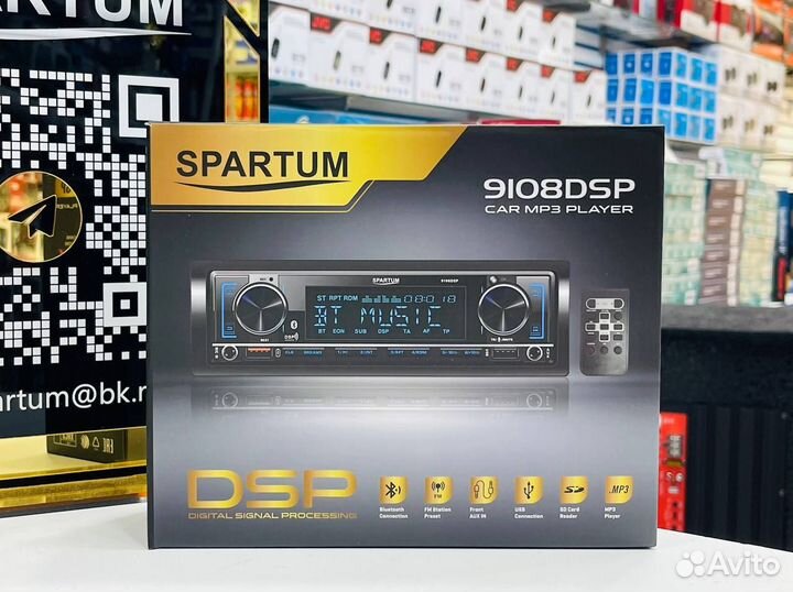 Процессорная магнитола spartum 9108DSP Siri+DSP