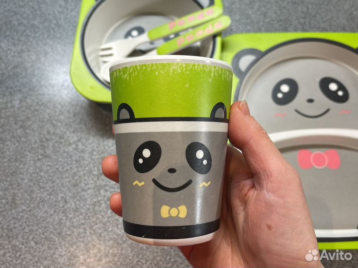 Набор детской посуды из бамбука