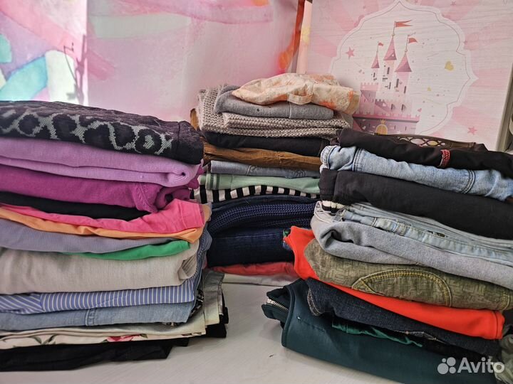 Огромный пакет (мешок) вещей на девочку от 158 р