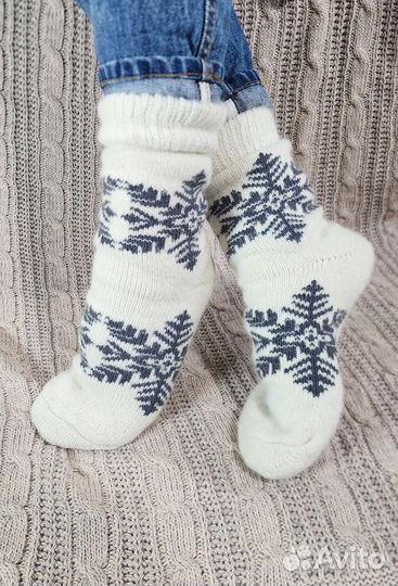 Носки шерстяные вязаные