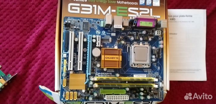 Материнская плата gigabite G31M-ES2L + процессор x