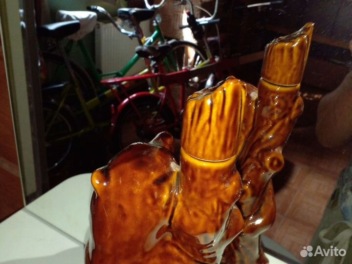 Посуда СССР, 32 см, Штоф Мишка с крышочкой