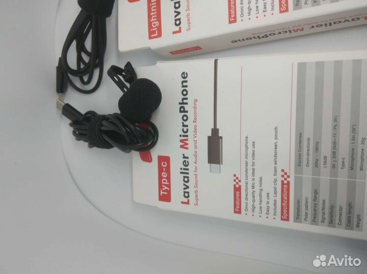Петличный микрофон type C новый